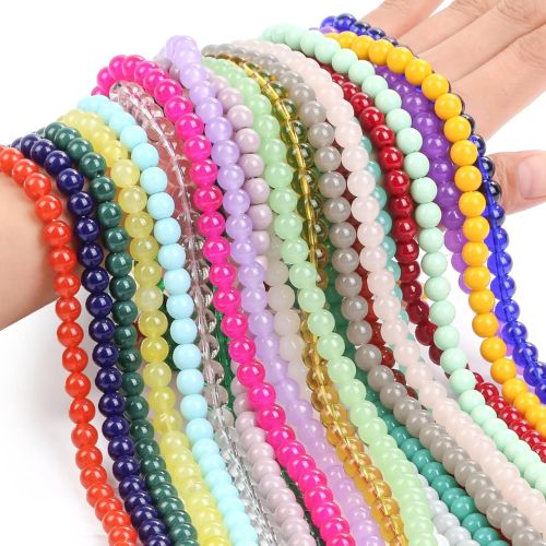   Transparent Round Crystal Glass Beads, For Jewelry Making