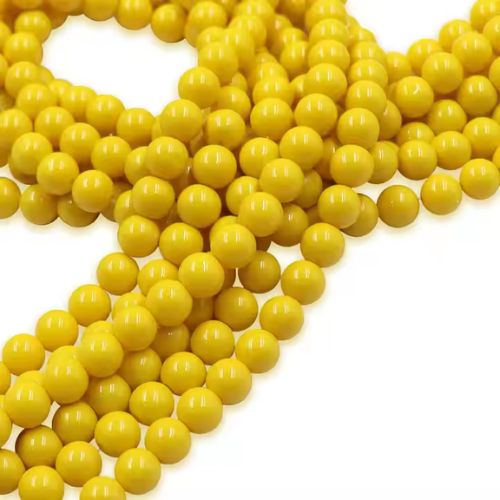 8 mm Yellow Glass Beads