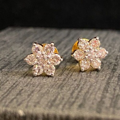 18KT Gold Natural Diamond Earrings