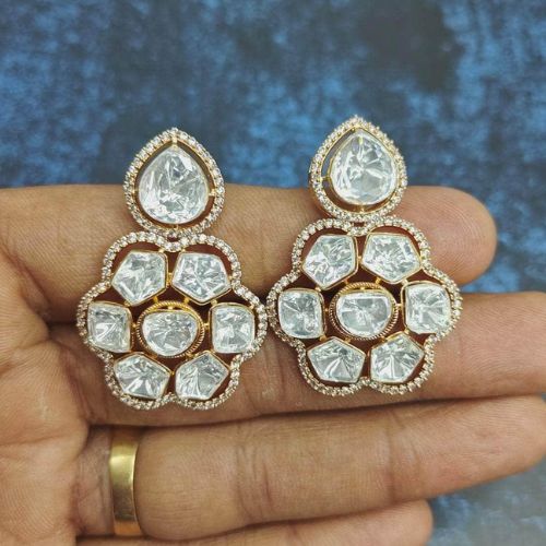 Polki Diamond Stud Earrings